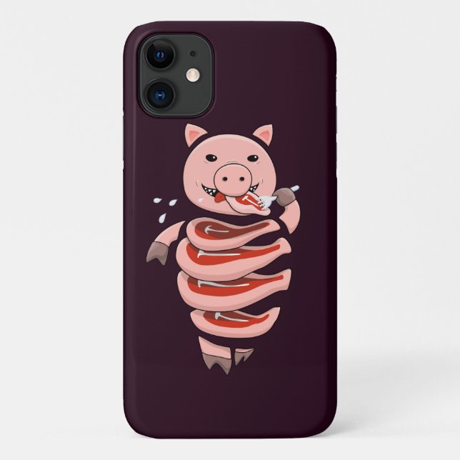 Capa Para iPhone Da Case-Mate Porco Engraçado Comendo Porco Steaks Estranho (Verso)