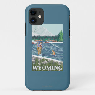 Capa Para iPhone Da Case-Mate Poster de viagens de FishermanWyomingVintage da