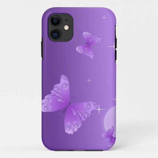 Capa Para iPhone Da Case-Mate Presente de Natal da Borboleta Roxa (Verso)