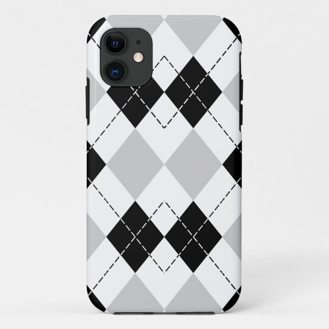 Capa Para iPhone Da Case-Mate Preto branco e Cinza Argyle iPhone 5 Case (Verso)