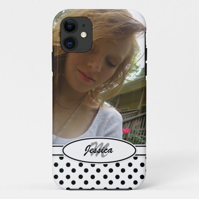 Capa Para iPhone Da Case-Mate Preto & branco: Monograma: Imagem: caso do iPhone (Verso)
