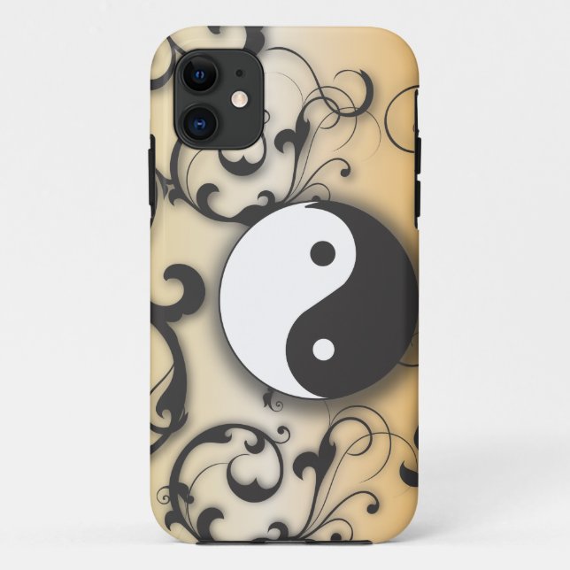 Capa Para iPhone Da Case-Mate Preto com Yin de bronze & Yang (Verso)