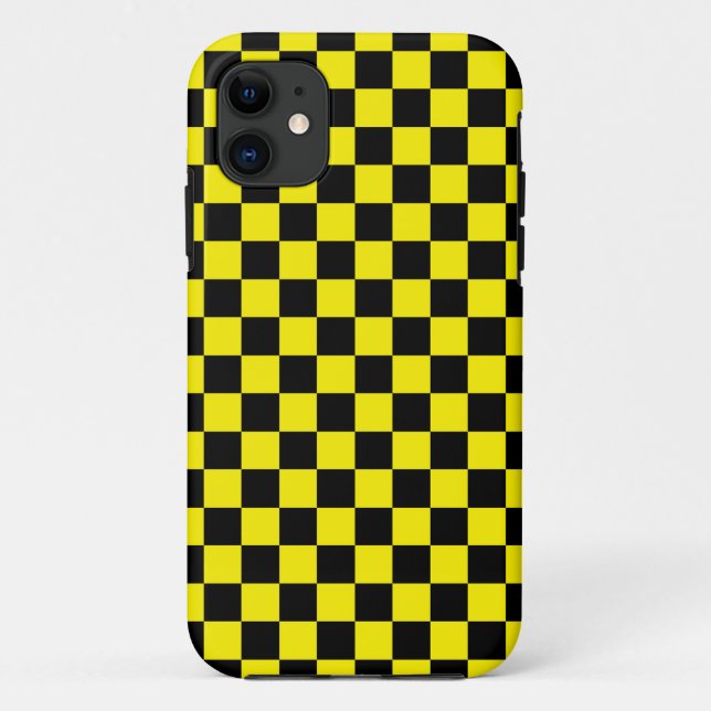 Capa Para iPhone Da Case-Mate Preto e amarelo Checkered (Verso)