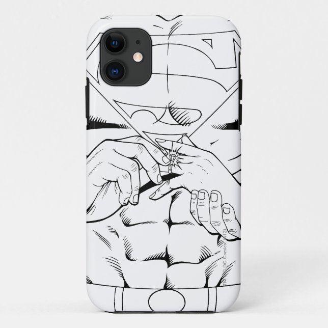 Capa Para iPhone Da Case-Mate Preto-Super-Homem e Branco 3 (Verso)