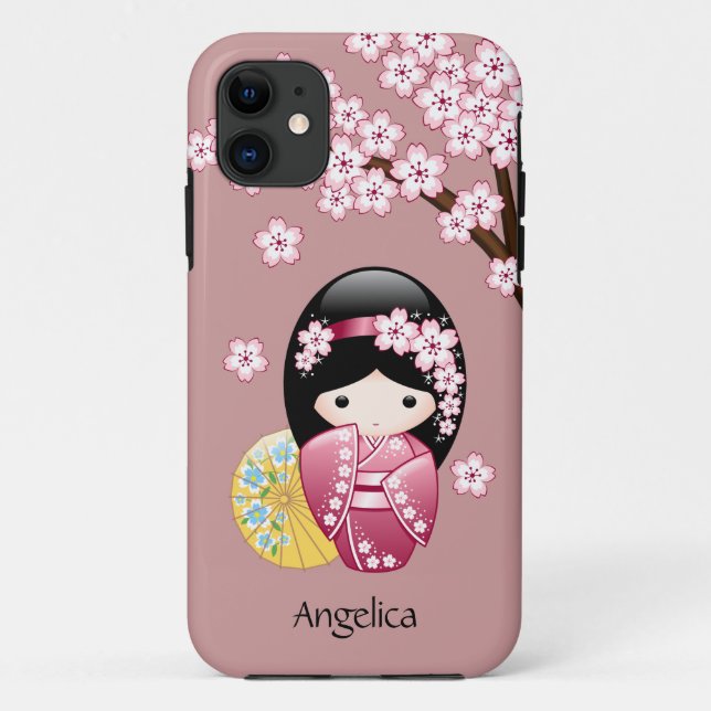 Capa Para iPhone Da Case-Mate Primavera Kokeshi Doll - Bonita Mancha Japonesa a  (Verso)
