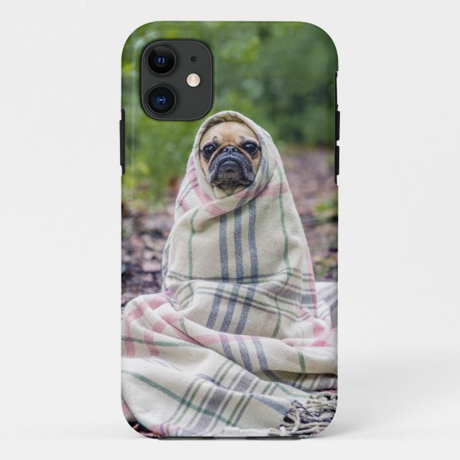 Capa Para iPhone Da Case-Mate Pug em cobertor (Verso)