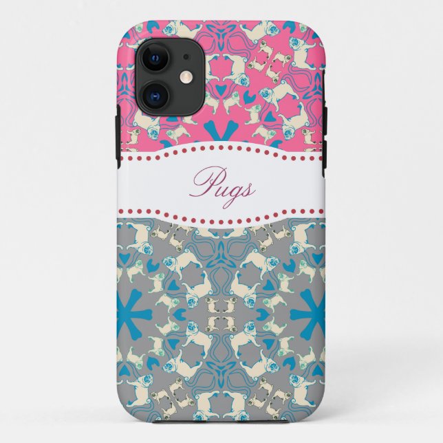 Capa Para iPhone Da Case-Mate Pug Pattern Case (Verso)