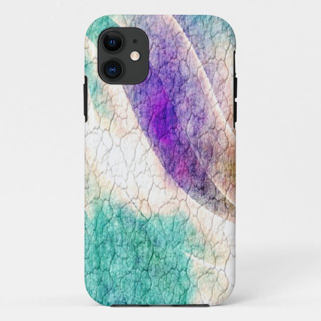 Capa Para iPhone Da Case-Mate Púrpura e fundo azul de crack (Verso)