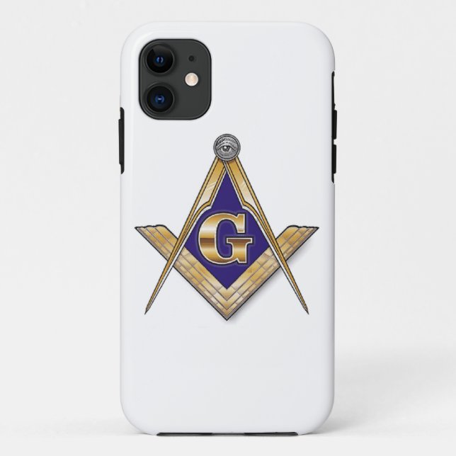 Capa Para iPhone Da Case-Mate Quadrado azul discreto & compassos (Verso)