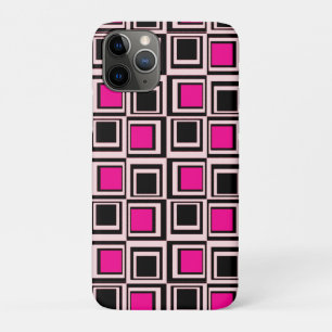 Capa Para iPhone Da Case-Mate Quadrados modernos, rosas claro, rosa-quente e pre