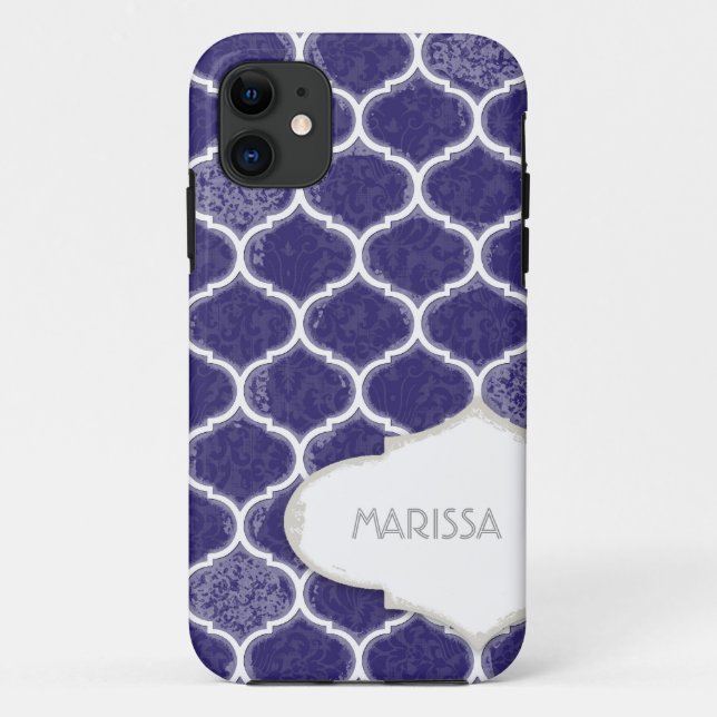 Capa Para iPhone Da Case-Mate Quatrefoil marroquino Trellis Damasco antigo (Verso)
