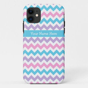 Capa Para iPhone Da Case-Mate Quic Pink, Turquesa, Mauve e Chevrons Brancos