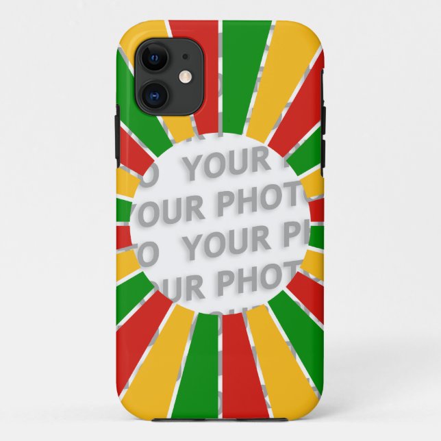 Capa Para iPhone Da Case-Mate RASTAFARI FLAG BOTON RAYS + seu sinal ou foto (Verso)