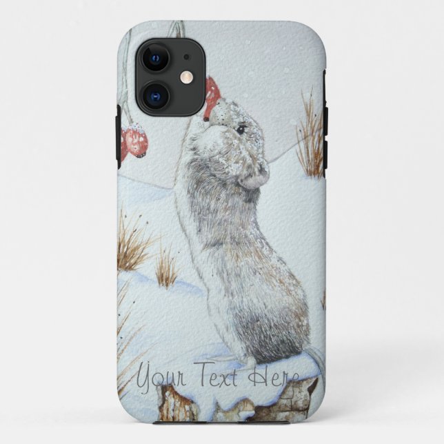 Capa Para iPhone Da Case-Mate rato de campo bonito, vida selvagem da neve de inv (Verso)