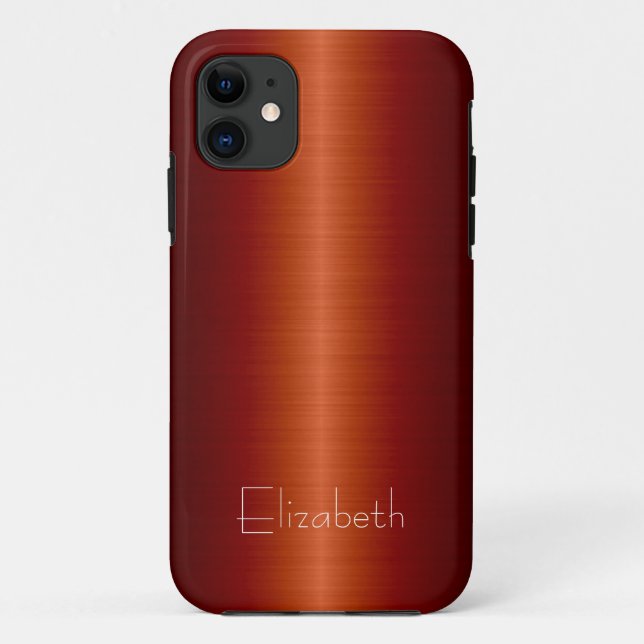 Capa Para iPhone Da Case-Mate Red Stainless Steel Metal 2 (Verso)