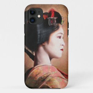 Capa Para iPhone Da Case-Mate Retrato da pintura digital da gueixa bonita