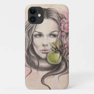 Capa Para iPhone Da Case-Mate Retrato feminino com maçã e flor Arte surreal