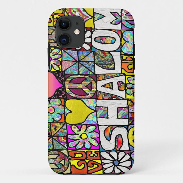 Capa Para iPhone Da Case-Mate Retro 60s Psicodélico Shalom LOVE (Verso)