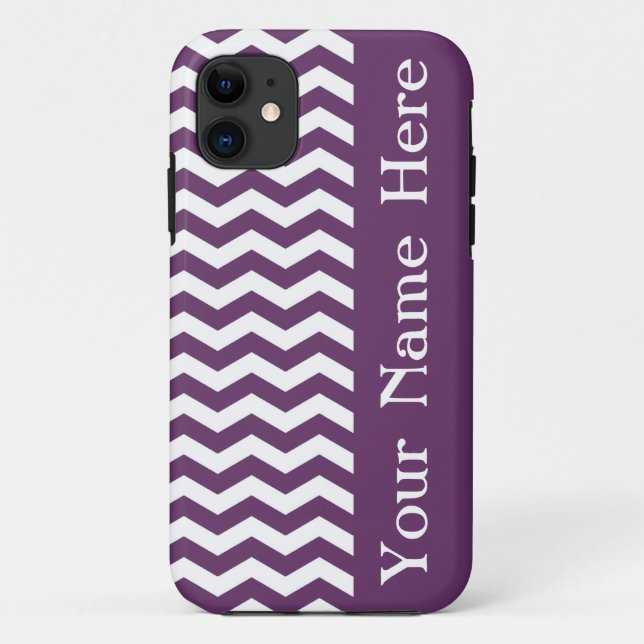Capa Para iPhone Da Case-Mate Riviera Lavendar Wave Chevron com nome (Verso)