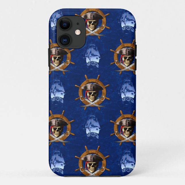 Capa Para iPhone Da Case-Mate Roda alegre do pirata de Roger (Verso)