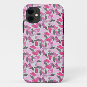 Capa Para iPhone Da Case-Mate Rosa animal da camuflagem da silhueta
