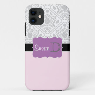 Capa Para iPhone Da Case-Mate Rosa claro Casinha de iPhone 5 com monograma roxo