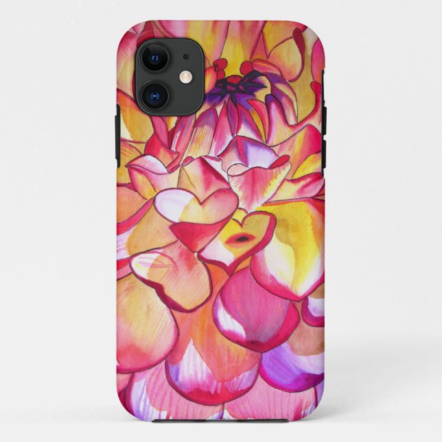 Capa Para iPhone Da Case-Mate Rosa Dahlia flor aquarela (Verso)