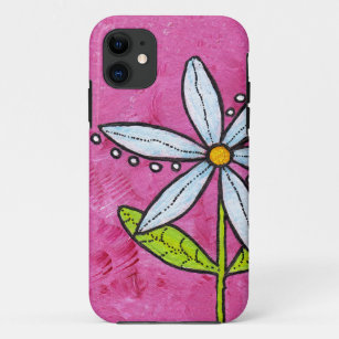 Capa Para iPhone Da Case-Mate Rosa lunático da flor da margarida branca