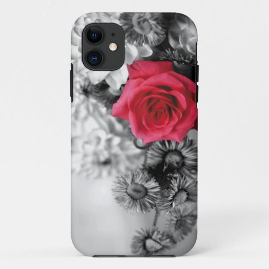 Capa Para iPhone Da Case-Mate Rosa vermelha elegante com fundo preto &  branco | Zazzle.com.br