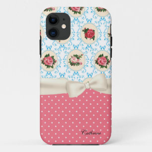 Capa Para iPhone Da Case-Mate Rosas chiques & bolinhas da casa de campo