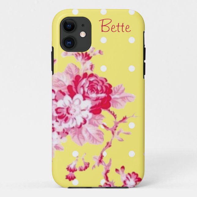 Capa Para iPhone Da Case-Mate Rosas Rosa Em Amarelo (Verso)