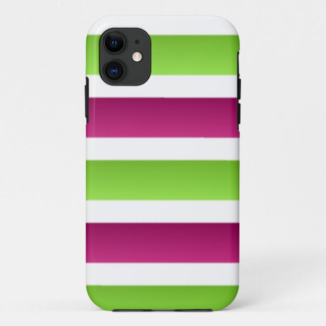 Capa Para iPhone Da Case-Mate Roxo/ Branco E Listras Verdes (Verso)