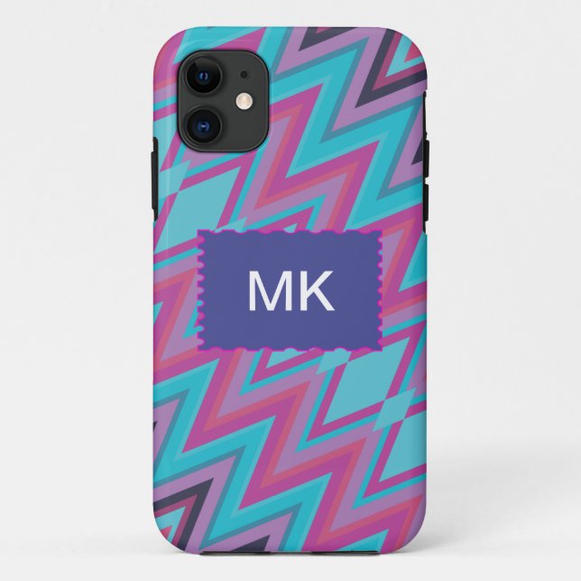 Capa Para iPhone Da Case-Mate Roxo e Aqua Tribal (Verso)