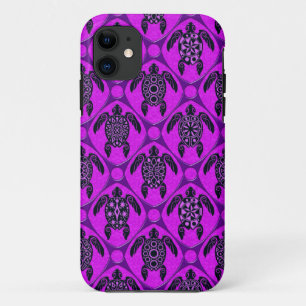 Capa Para iPhone Da Case-Mate Roxo e teste padrão da tartaruga do Mar Negro