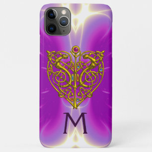 Capa Para iPhone Da Case-Mate Roxo fúcsia do rosa HYPER do MONOGRAMA do CORAÇ