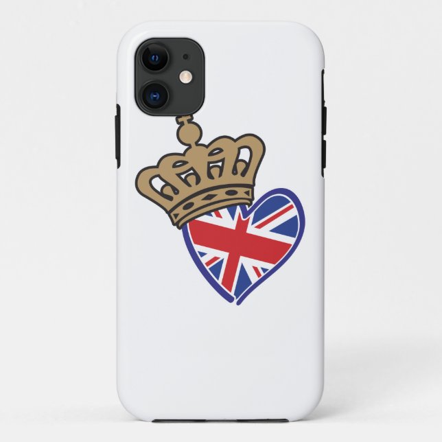 Capa Para iPhone Da Case-Mate Royal Crowm UK Heart Flag (Verso)