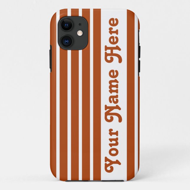 Capa Para iPhone Da Case-Mate Rust Red Safari Stripe com nome (Verso)