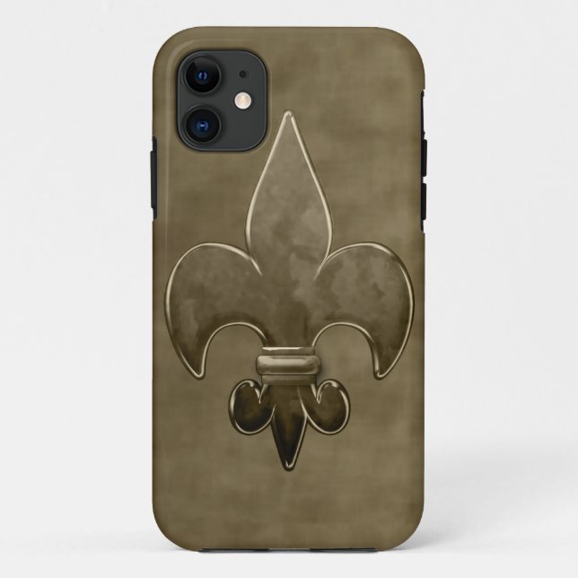 Capa Para iPhone Da Case-Mate Santos de veludo Dourado Fleur De Lis (Verso)