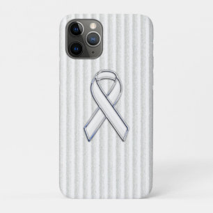 Capa Para iPhone Da Case-Mate Sensibilização da Faixa Branca Cromo em Faixa Gr