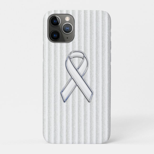 Capa Para iPhone Da Case-Mate Sensibilização da Faixa Branca Cromo em Faixa Gran (Verso)