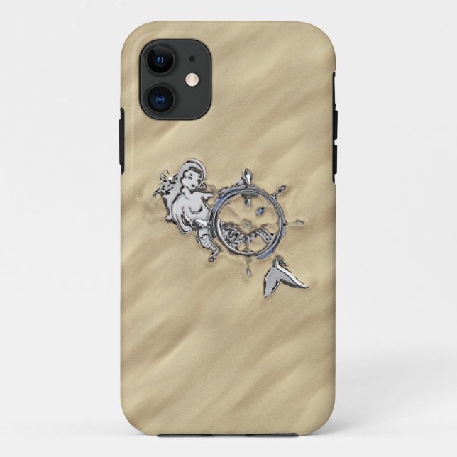 Capa Para iPhone Da Case-Mate Sereia prateada na areia (Verso)