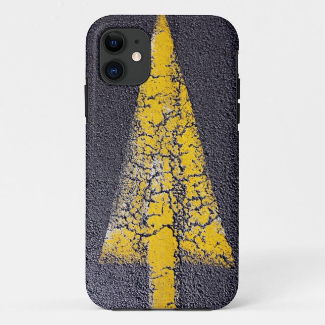 Capa Para iPhone Da Case-Mate Seta amarela rachada em uma estrada (Verso)