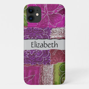 Capa Para iPhone Da Case-Mate Seu Nome - Patchwork, Flowers, Swirls - Rosa