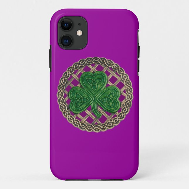 Capa Para iPhone Da Case-Mate Shamrock Roxo e Casos Celta Knots iPhone 5G (Verso)