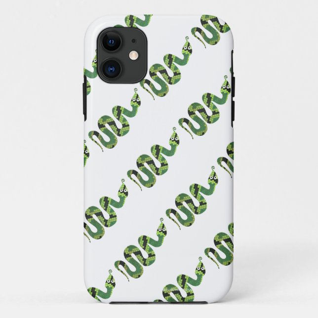 Capa Para iPhone Da Case-Mate Silhueta cobra, preta e Impressão verde (Verso)