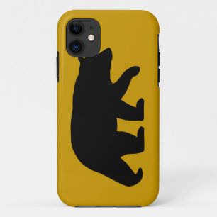 Capa Para iPhone Da Case-Mate Silhueta do urso preto com cor feita sob encomenda