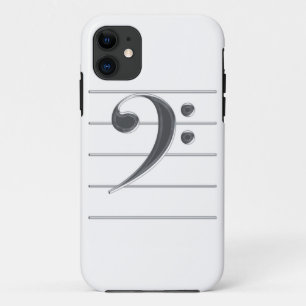 Capa Para iPhone Da Case-Mate Silver Bass Clef Music
