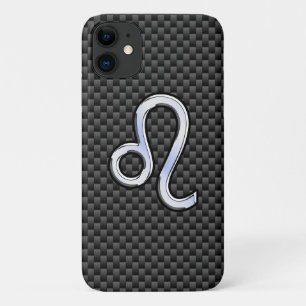 Capa Para iPhone Da Case-Mate Silver Leo Zodíaco Símbolo Carbono Fibra de Carb
