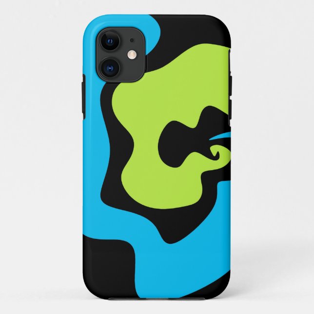 Capa Para iPhone Da Case-Mate Simples e elegante Abstrato azul verde preto (Verso)