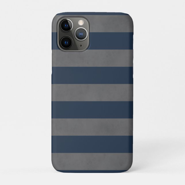 Capa Para iPhone Da Case-Mate Simples Textura Masculina Cinza Azul Listrado (Verso)